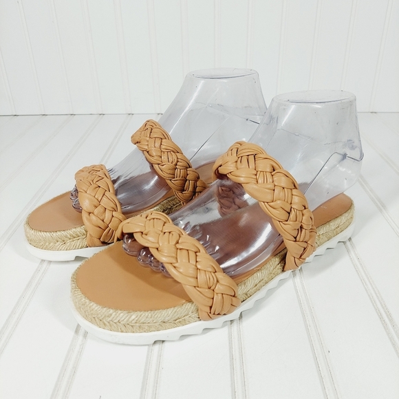 New Marc Fisher LTD Jaimee Leather Braided Espadrilles Sandals M76 - Picture 2 of 13